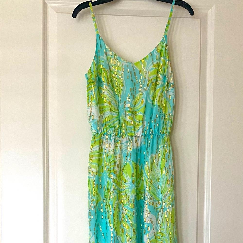Lilly Pulitzer silk maxi dress.